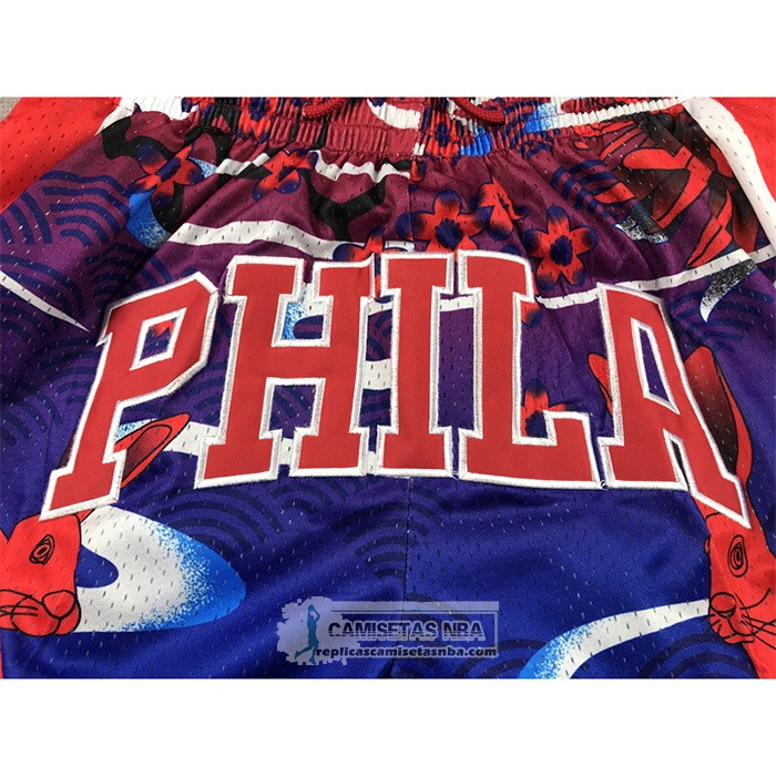 Pantalone Philadelphia 76ers Lunar New Year Mitchell & Ness Just Don Rojo